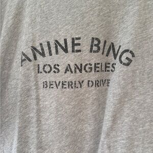 Anine Bing Heather Gray Logo Tee